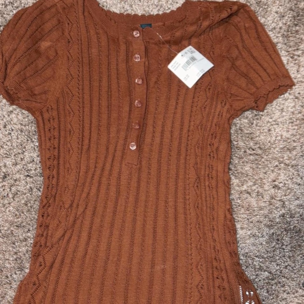 American Eagle Outfitters Rust Knit Blouse